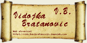Vidojka Bratanović vizit kartica